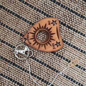 Wooden Ouija Planchette Keychain